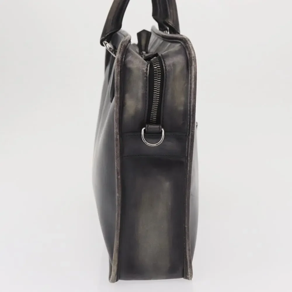 Berluti Leather Handbag Navy Blue